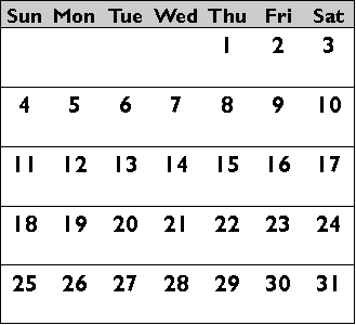 january calendar