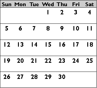 june calendar