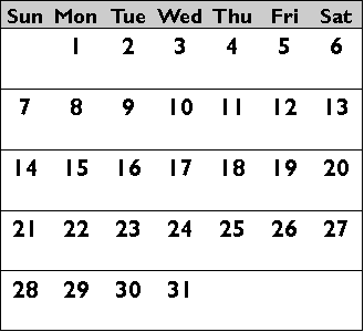 august calendar calender