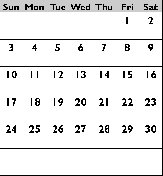 april calendar