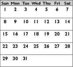 Calendar July 2012