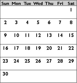 September 2012 Calendar