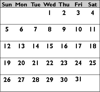 Calendar August 2012