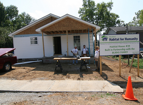 Habitat For Humanity, Volunteers working in Woodford County, Kentucky. 