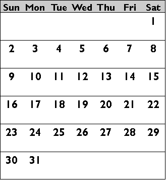 january calendar