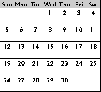 Calendar November 2017